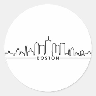 BOSTON Massachusetts USA City Skyline Silhouette Runder Aufkleber