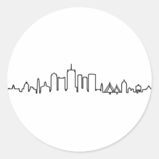 BOSTON Massachusetts USA City Skyline Silhouette Runder Aufkleber