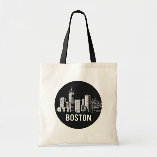 Boston Massachusetts, USA City Skyline Silhouette Tragetasche (Vorne)