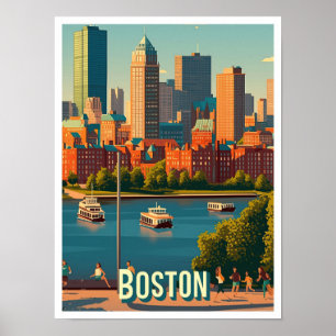 Boston Massachusetts USA Reisevorstellung Poster