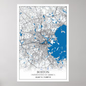 Boston Massachusetts USA Travel City Map Poster (Vorne)