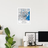Boston Massachusetts USA Travel City Map Poster (Heimbüro)