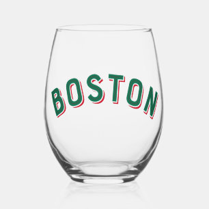 Boston, Massachusetts Vintag Arch Weinglas Ohne Stiel