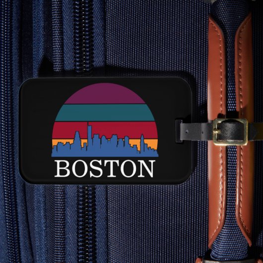 Boston Massachusetts Vintag Cityscape Gepäckanhänger (Vorderseite Insitu 4)