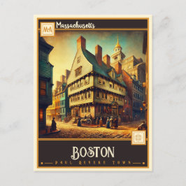 Boston, Massachusetts | VINTAG Postkarte