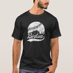 Boston Massachusetts Vintag Skyline Apparel T-Shirt