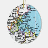 Boston, Massachusetts Vintage Karte Keramik Ornament (Links)