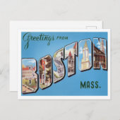 Boston, Massachusetts - Vintage Postkarte der groß (Vorne/Hinten)