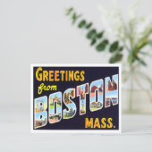 Boston, Massachusetts - Vintage Postkarte der groß (Stehend Vorderseite)