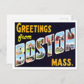 Boston, Massachusetts - Vintage Postkarte der groß (Vorne/Hinten)