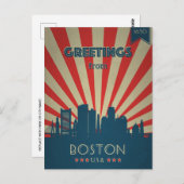 Boston Massachusetts Vintage Reisewerbung Postkarte (Vorne/Hinten)