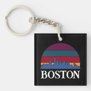 Boston Massachusetts Vintage Stadtansicht Schlüsselanhänger