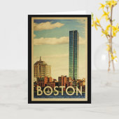 Boston Massachusetts Vintage Travel Karte (Gelbe Blume)
