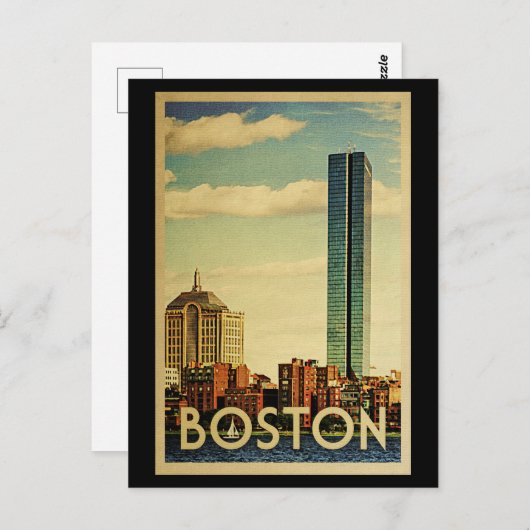 Boston Massachusetts Vintage Travel Postkarte (Vorne/Hinten)