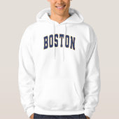 Boston Massachusetts Vintage Uni Style Hoodie (Vorderseite)
