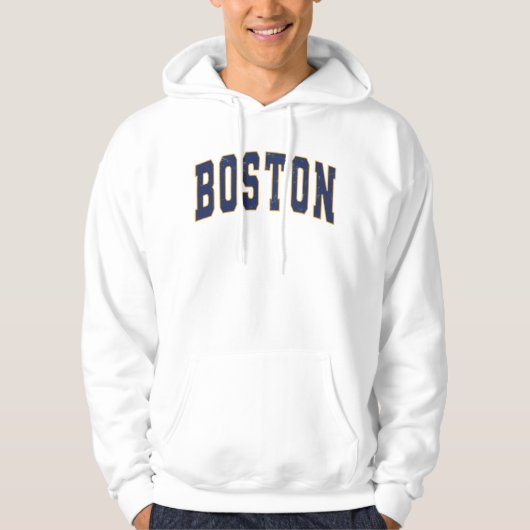 Boston Massachusetts Vintage Uni Style Hoodie (Vorderseite)