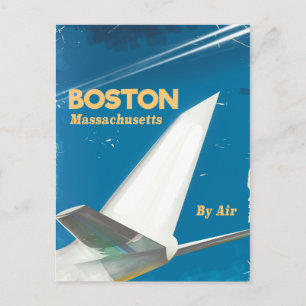 Boston Massachusetts Vintages Flugplakat Postkarte