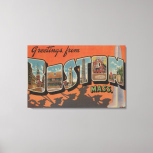 Boston, MassachusettsGroße Buchstabenszenen 2 Leinwanddruck