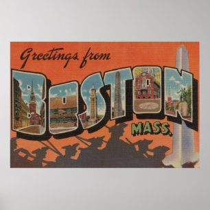 Boston, MassachusettsGroße Buchstabenszenen 2 Poster