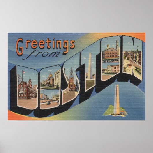 Boston, MassachusettsGroße Buchstabenszenen 3 Poster (Vorne)