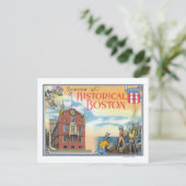 Boston, MassachusettsHistorische Szenen in Boston Postkarte (Stehend Vorderseite)