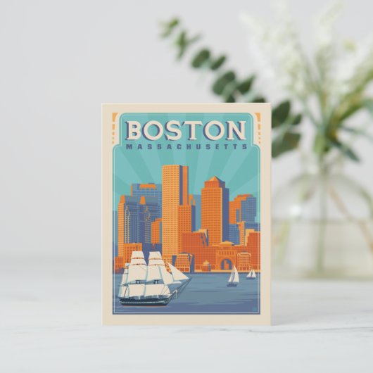 Boston, Massachussetts | Save The Date Ankündigungspostkarte (Stehend Vorderseite)