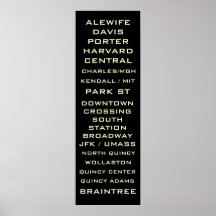 Boston Metro - Subway Sign Art - Redline