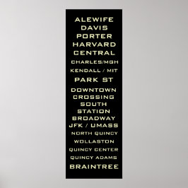 Boston Metro - Subway Sign Art - Redline Poster