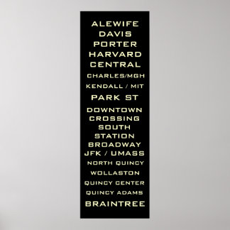 Boston Metro - Subway Sign Art - Redline Poster