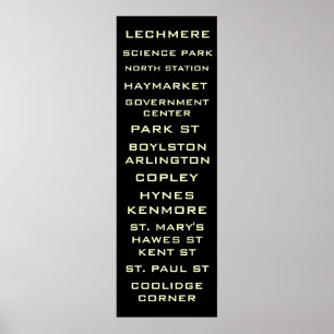 Boston Metro - Untergrundbahn - Zeichen der Kunst Poster