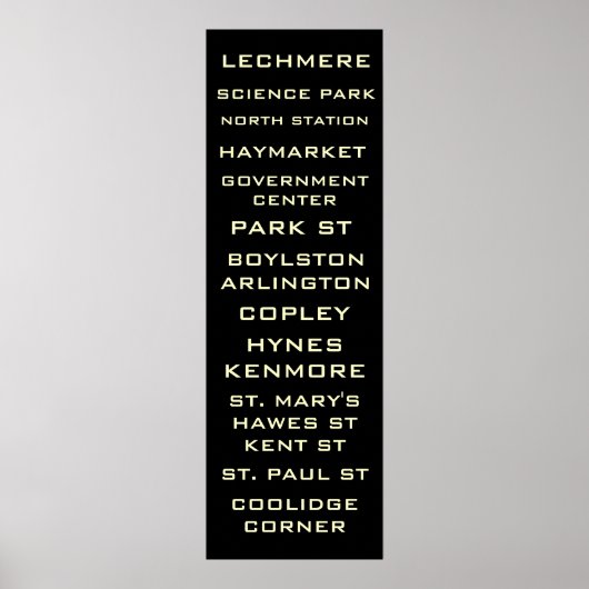 Boston Metro - Untergrundbahn - Zeichen der Kunst Poster (Vorne)