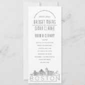 Boston | Modernes Hochzeitsprogramm für Deko Einladung (Vorderseite)