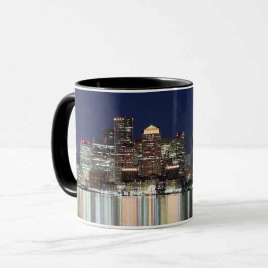 Boston-Nachtpanorama Tasse (Vorderseite Links)