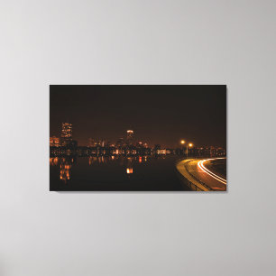 Boston nachts leinwanddruck