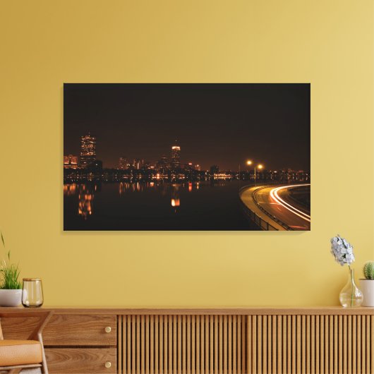 Boston nachts leinwanddruck (Insitu (Wohnzimmer))