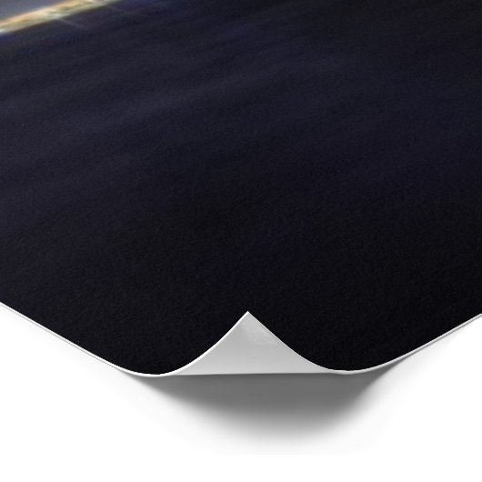 Boston Night Skyline Poster (Ecke)