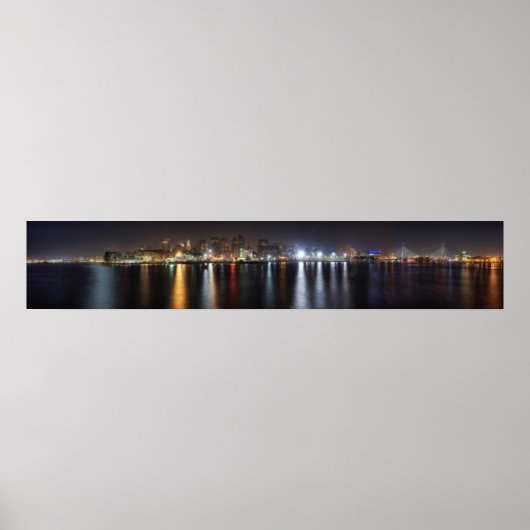 Boston Night Skyline Poster (Vorne)