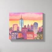 Boston North End | Wasserfarbe MA Stadtbild Leinwanddruck (Vorderseite)