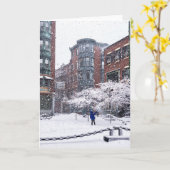 Boston North End Winter Grußkarte Karte (Gelbe Blume)