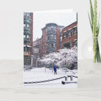 Boston North End Winter Grußkarte Karte