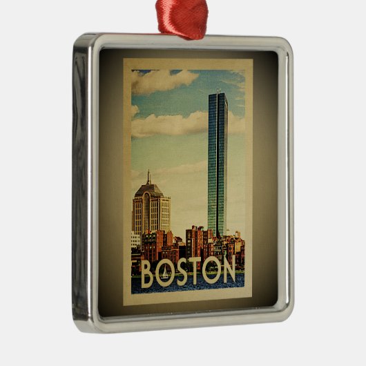 Boston Ornament Vintage Travel Skyline (Rechts)