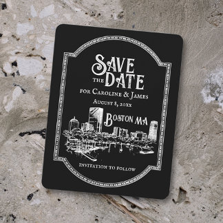 Boston Personalisierte Hochzeitseinladung Mitteilungskarte