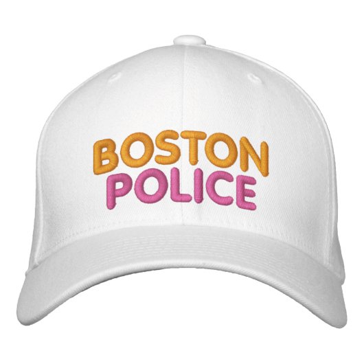 Boston Police bestickt Funny Hat Bestickte Baseballkappe (Vorderseite)