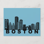Boston Postcard – Iconic Skyline Silhouette  Postkarte (Vorderseite)