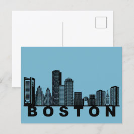 Boston Postcard – Iconic Skyline Silhouette  Postkarte