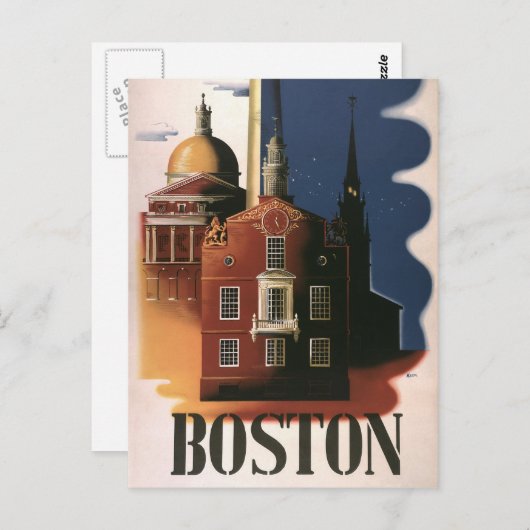 Boston Postkarte (Vorne/Hinten)