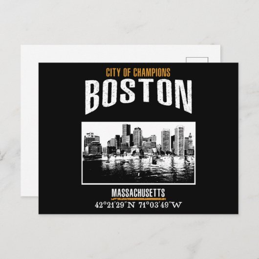 Boston Postkarte (Vorne/Hinten)