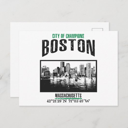 Boston Postkarte (Vorne/Hinten)