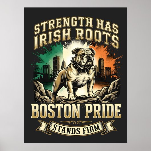 Boston Pride Irish Roots Bulldog Poster (Vorne)