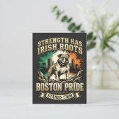 Boston Pride Irish Roots Bulldog Postkarte (Stehend Vorderseite)